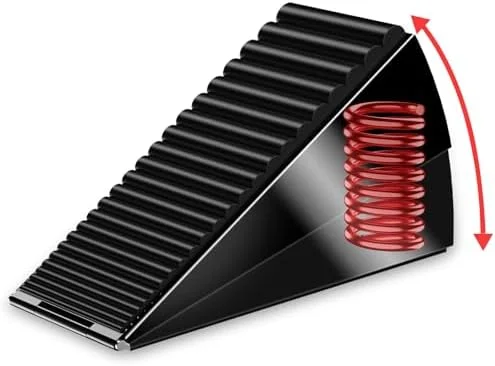 AIMAXINKE Door Stoppers for Bottom of Door- Large Spring Heavy Duty Door Stop Wedge - 3'' High Adjustable Metal Tall Doorstop, Strongest Rubber Grip