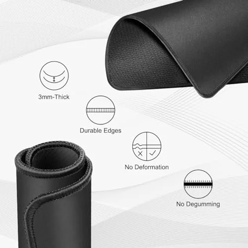 JIKIOU 3 Pack Mouse Pad with Stitched Edge, Comfortable Mouse Pads with Non-Slip Rubber Base, Washable Mousepads Bulk with Comfortable Cloth, Mouse