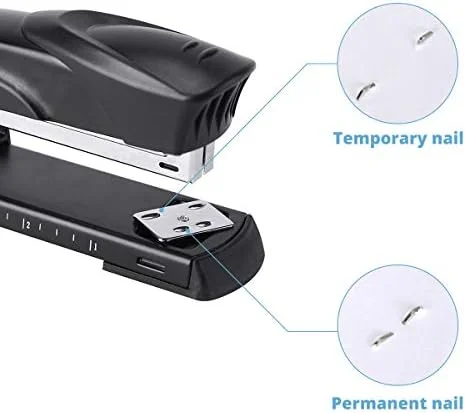 Long Reach Stapler, with 2000 Staples & Stapler Remover Full Strip，20-25 Sheet Capacity, with Built-in Ruler and Adjustable Locking Paper Guide, Black