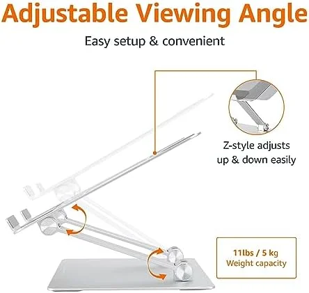 Amazon Basics Sturdy and Portable Ergonomic Laptop Stand for Desk, Height Adjustable Riser with Ventilated Cooling, Foldable, Fits all Laptops up to