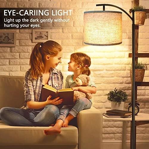 ROTTOGOON Floor Lamp for Living Room with 3 Color Temperatures LED Bulb - Standing Lamp Tall Industrial Floor Lamp Reading for Bedroom, Office (9W LED