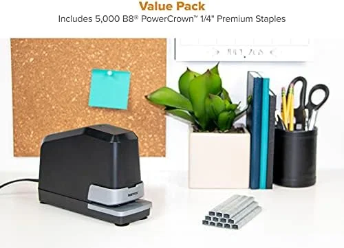 Bostitch Office Impulse Heavy Duty Electric Stapler Value Pack, 45 Sheet Capacity, Includes 5, 000 Staples & Staple Remover, No-Jam, Faster Stapling