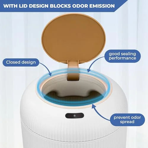Pukomc Smart Sensor Wastebasket, Convenient and Hygienic Easy to Use, Technology Sensor Waterproof Wastebasket Plastic Trash can for Kitchen