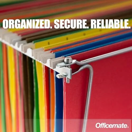 Officemate Hanging File Frame, Letter Size, Adjustable 14 to 18-Inches, 2 Count (Pack of 1), Silver, 91990