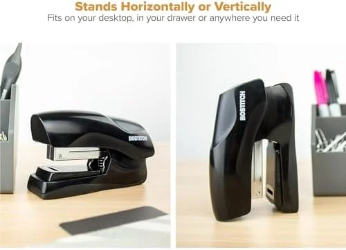 Bostitch Office Heavy Duty Stapler - 40 Sheet Capacity, No Jam, Half Strip, Fits into the Palm of Your Hand, For Classroom, Office or Desk, Black