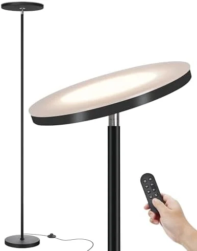 JOOFO LED Floor Lamp – Super Bright Torchiere with Remote & Foot Switch - Stepless Dimmable Tall Standing Lamp, 69" Modern Pole Light for Corner
