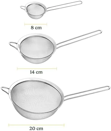 Cuisinart - Mesh Strainers, Stainless Steel Mesh Strainers for Kitchen, Fine Mesh Kitchen Strainer Set for Sifting, Straining and Cooking, Ctg-00-3Ms