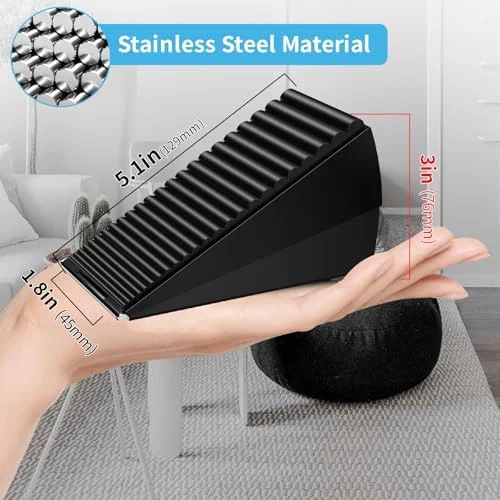 AIMAXINKE Door Stoppers for Bottom of Door- Large Spring Heavy Duty Door Stop Wedge - 3'' High Adjustable Metal Tall Doorstop, Strongest Rubber Grip