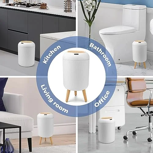 Pukomc Smart Sensor Wastebasket, Convenient and Hygienic Easy to Use, Technology Sensor Waterproof Wastebasket Plastic Trash can for Kitchen