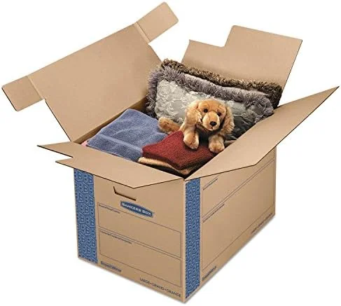 Bankers Box Large Prime Moving Box 6 Pack, Reinforced Handles, Tape-Free Assembly, Attached Lid, 18-in x 18-in x 24-in (0062904)