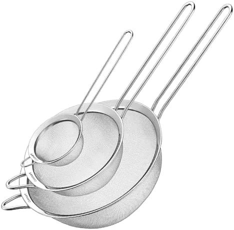 Cuisinart - Mesh Strainers, Stainless Steel Mesh Strainers for Kitchen, Fine Mesh Kitchen Strainer Set for Sifting, Straining and Cooking, Ctg-00-3Ms