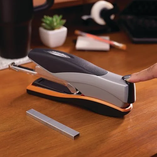 Swingline Stapler - 40 Sheet Capacity, Optima 40, Jam Free, Reduced Effort, Soft Grip, Metal, Orange and Gray (87845)