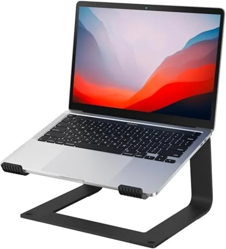 Laptop Stand for Desk Portable Computer Riser Metal Notebook Holder Printer Stand Office Desk Accessories Compatible with MacBook Air, Pro, Dell, HP