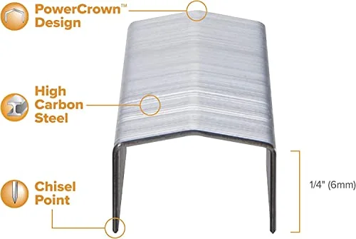 Bostitch B8 Staples 1/4 Inch PowerCrown Staples - Pack of 20, 000