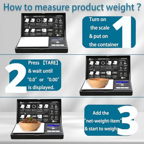 Weigh Gram 200g Digital Pocket Gram Scale 0.01g Accuracy, 200g x 0.01g Mini Digital Grams Scale, Small Food Scale, Jewelry Scale, Ounces Grains Scale