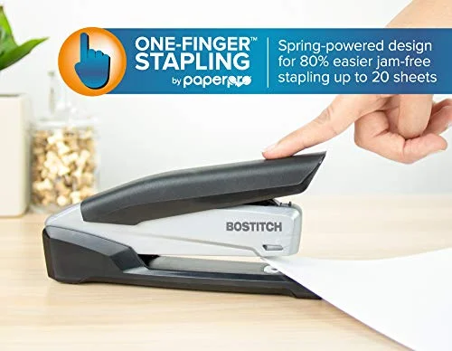 Bostitch Office Executive 3 in 1 Stapler, Includes 210 Staples and Integrated Staple Remover, One Finger Stapling, No Effort, 20 Sheet Capacity