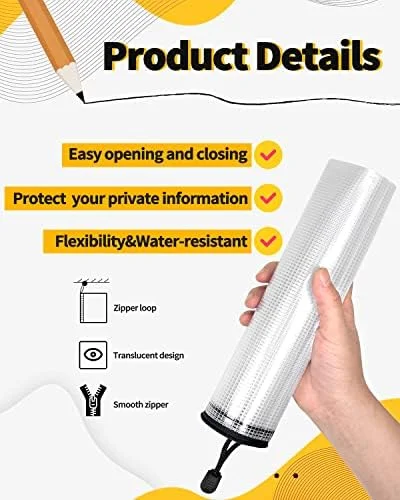 SUNEE Multisize Mesh Zipper Pouches (Black - 21 Packs), Water-Resistant Zip Bag for School Office Supplies, Puzzles & Games Organizing Storage
