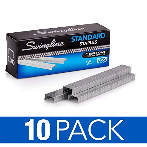 Swingline Staples, Standard Staples for Desktop Staplers, 1/4" Length, 210/Strip, 5000/Box, 10 Pack (35111)