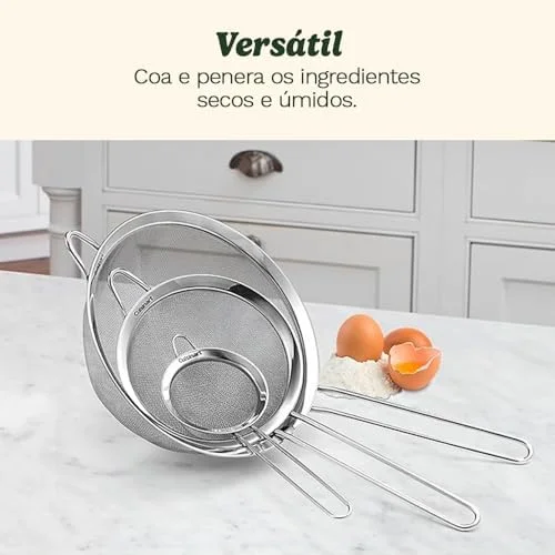 Cuisinart - Mesh Strainers, Stainless Steel Mesh Strainers for Kitchen, Fine Mesh Kitchen Strainer Set for Sifting, Straining and Cooking, Ctg-00-3Ms