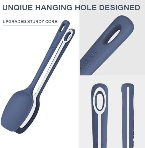 ChefAide 5 Pieces Silicone Spatula Set, Food Grade Rubber Spatula, Upgrade Strong Handle with Ergonomic Grip, Heat Resistant Up to 600°F for Nonstick
