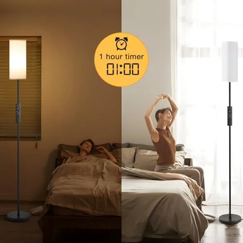Ambimall Floor Lamps for Living Room, 64" Modern Floor Lamp with Remote Control and Stepless Dimmable Colors Temperature & Brightness, Standing Lamps