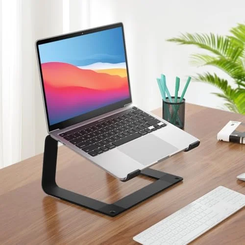 Laptop Stand for Desk Portable Computer Riser Metal Notebook Holder Printer Stand Office Desk Accessories Compatible with MacBook Air, Pro, Dell, HP