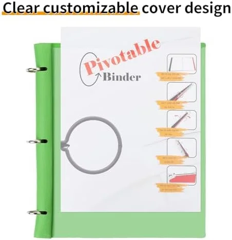 360° Pivotable Project Organizer Binder, 2 Pack Upgraded 3 Ring Binder with Colored Tab Dividers with Pockets, Customizable Cover Multi Pocket Folder