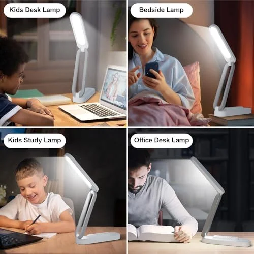 Giryuhd LED Desk Lamp for Office Home & Battery Operated Lamp Rechargeable Lamp Foldable & Portable Light, LED Desk Light Strip, 3 Brightness