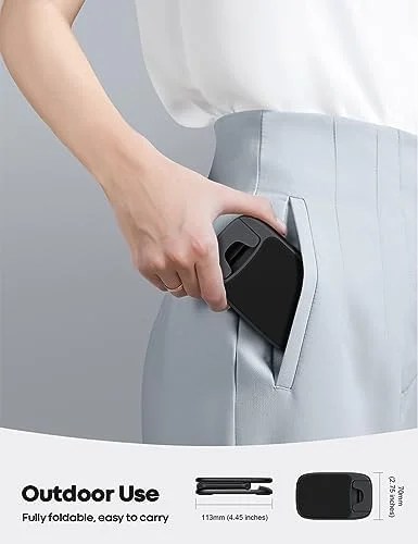 Lamicall Cell Phone Stand for Desk - [Height Adjustable] Foldable Mobile Phone Holder, Portable Stand for iPhone 17 16 15 14 13 12 11 Pro Max Plus