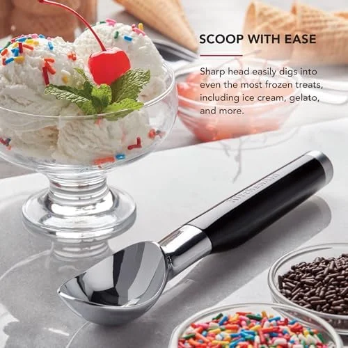 KitchenAid Classic Ice Cream Scoop, 8.6 inches, Black