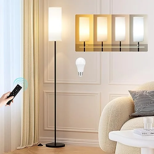 Ambimall Floor Lamps for Living Room, 64" Modern Floor Lamp with Remote Control and Stepless Dimmable Colors Temperature & Brightness, Standing Lamps