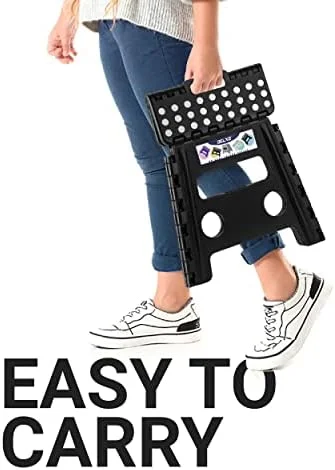 Delxo Folding Step Stool, 13 inch Non-Slip Foldable Stools Up to 300 LBS, Step Stool with Handle, Lightweight for Kitchen, Bathroom, Bedroom, Garden